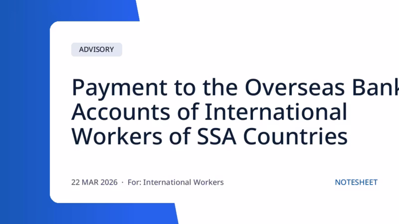 Payment to the Overseas Bank Accounts of International Workers of SSA Countries