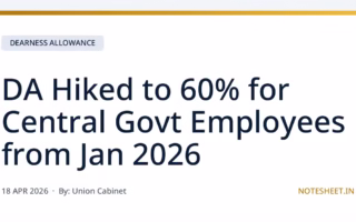 DA Hiked to 60% for Central Govt Employees from Jan 2026