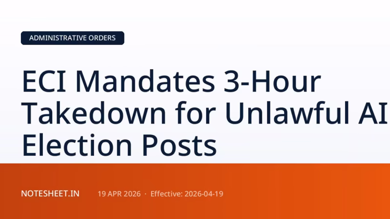 ECI Mandates 3-Hour Takedown for Unlawful AI Election Posts